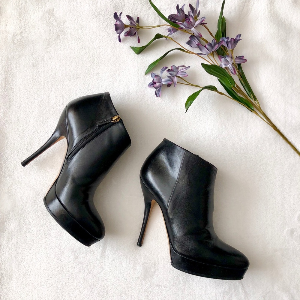 Gucci Leather Stiletto Ankle Booties